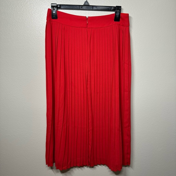 J.CREW Pleated Midi Skirt Red Size 6 - Picture 4 of 6